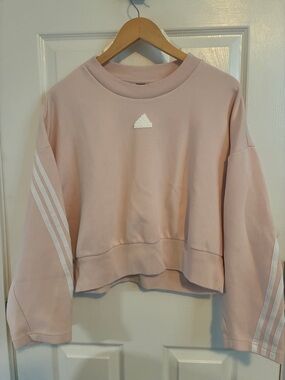 Adidas Light Pink Cropped Crewneck Sweatshirt